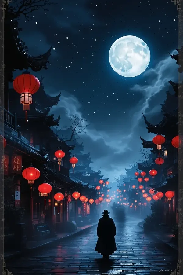 长安夜未眠剧集封面：夜色中的古都长安与探案者